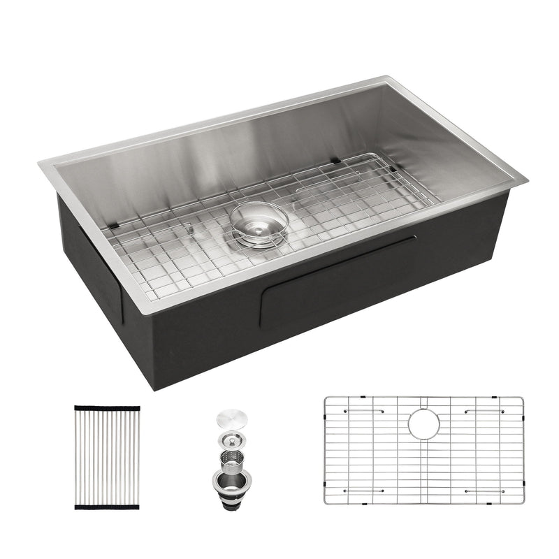 Modern Style Undermount Sink With Stainless Steel, Deep Single Bowl