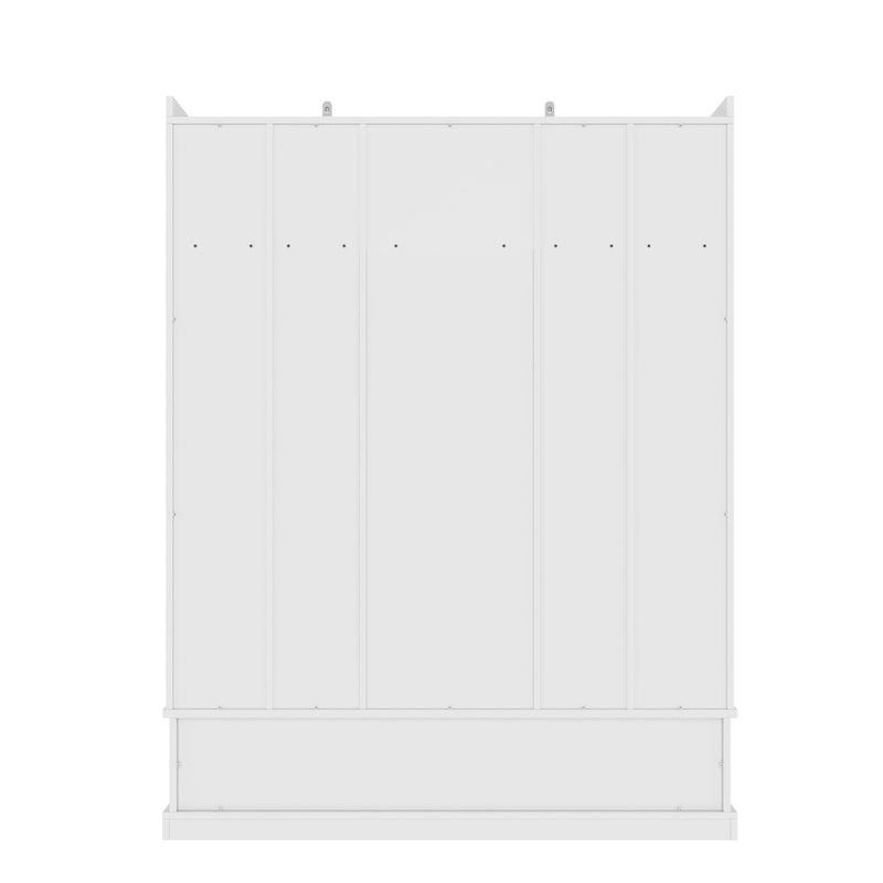 Hall Tree & Bench And 5 Storage Cubbies