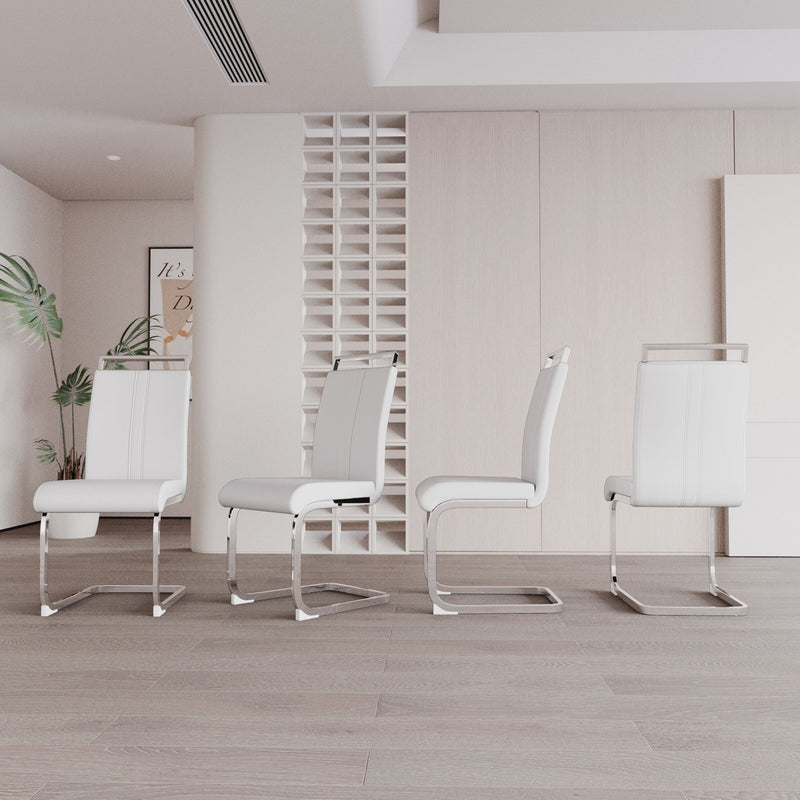 Modern Dining Chairs With Padded Seat, High Back