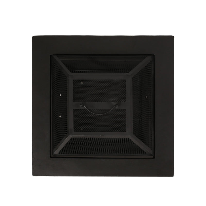 Outdoor Square Mgo Wood Burning Fire Pit - Dark Gray
