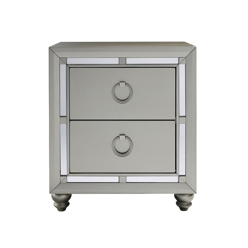 Chloe - Nightstand - Silver / Gray