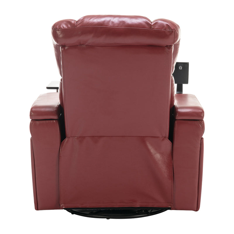 270 Degree Swivel Power Recliner With Tray Table, Phone Holder, Cup Holder, USB Port
