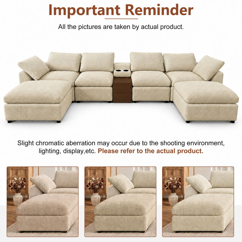 Modular Cloud Couch With Storage Console