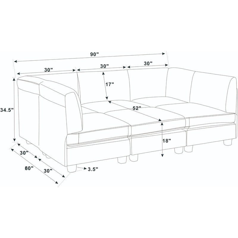 Upholstered Modular Sectional With Removable Cushions