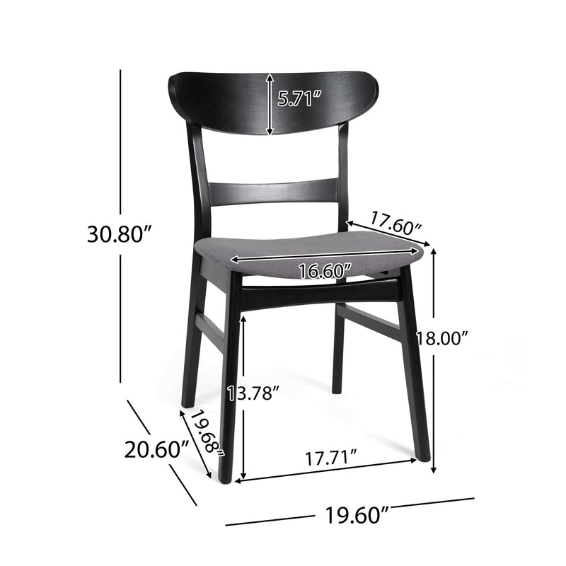 Modern Dining Chair With Upholstered Seat And Wood Frame