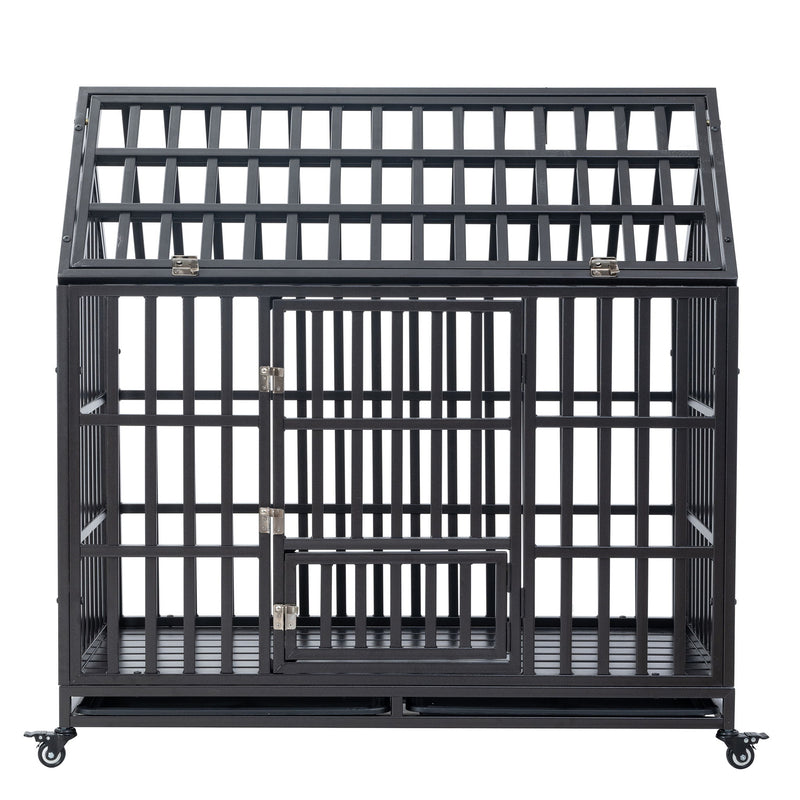 Heavy Duty Dog Crate Lockable Wheels