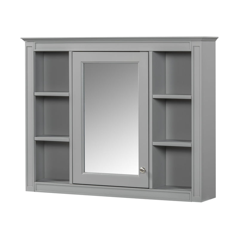 Bathroom Vanity With Mirror Cabinet, Single Sink With 2 Soft Closing Doors And 4 Drawers