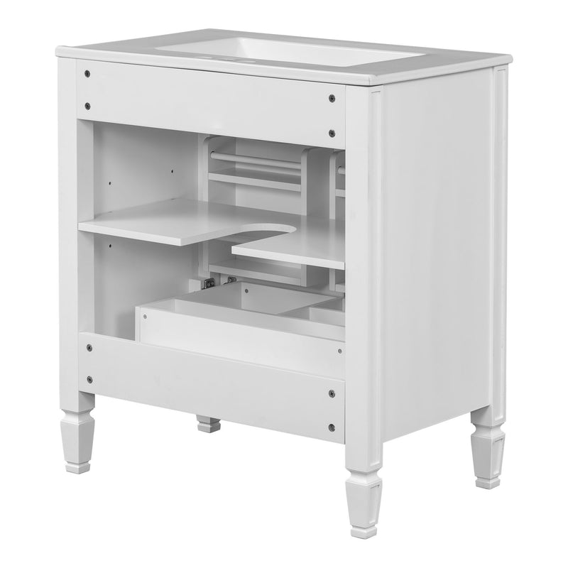Bathroom Vanity With Sink With 2 Doors And Adjustable Shelf