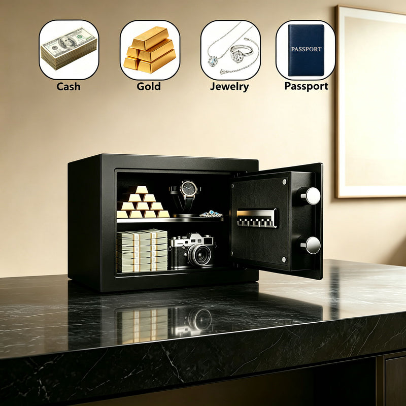 Home Safe, Fingerprint & Digital Keypad Lock, Security Cabinet