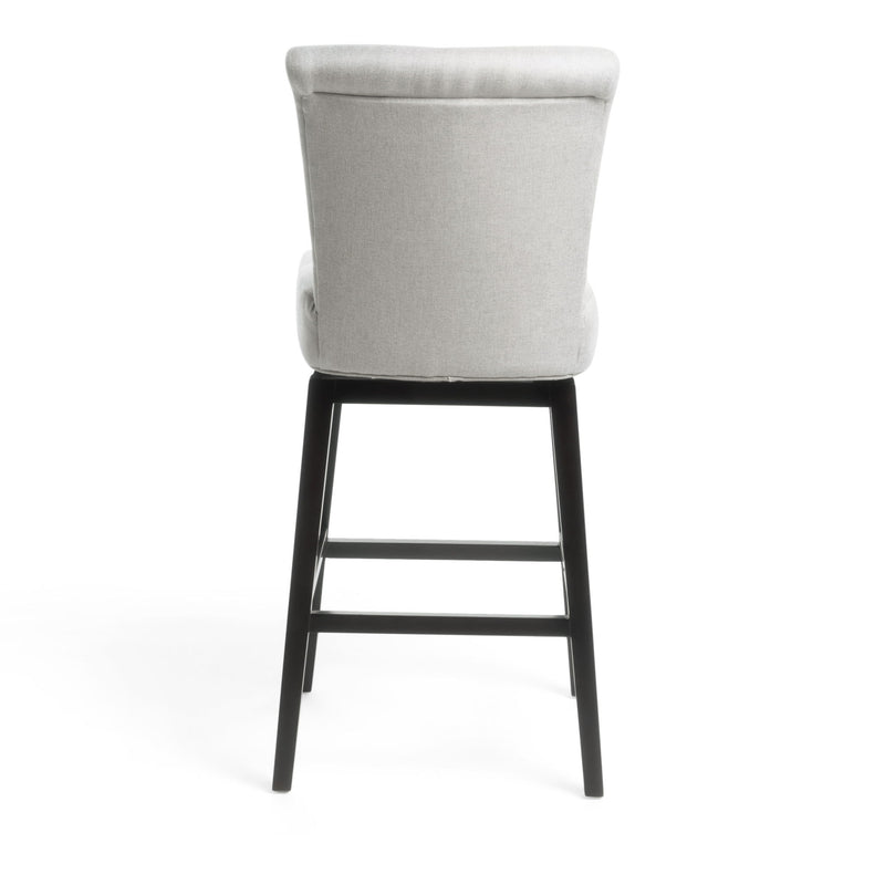 Quicksilvered - Upholstered Swivel Counter Stool With Wood Legs - Beige