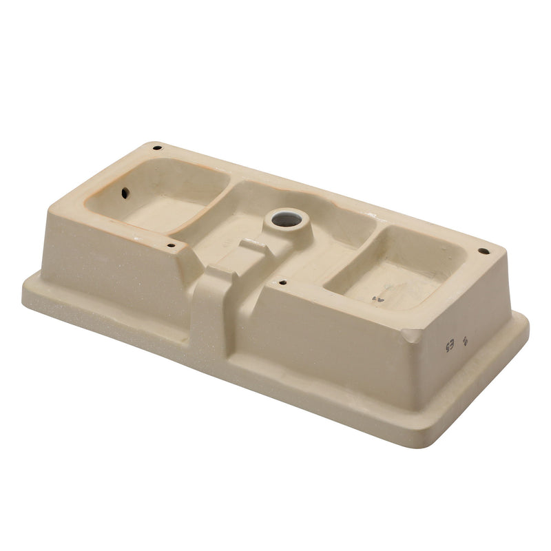 Modern Rectangular Undermount Bathroom Sink With Overflow Ceramic
