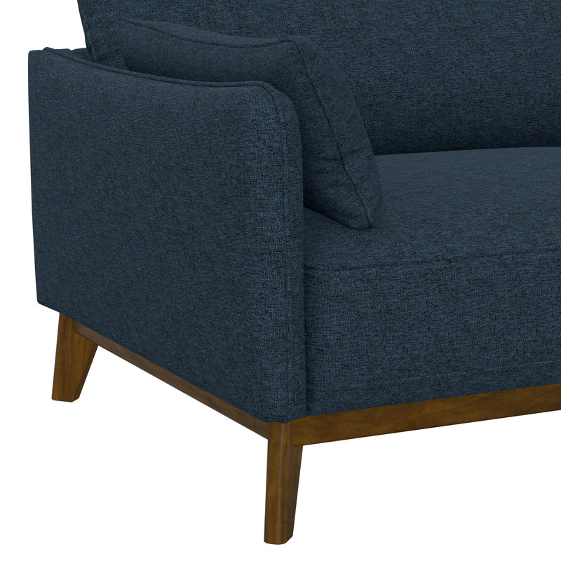 Sofa Wide With Attached Legs - Blue