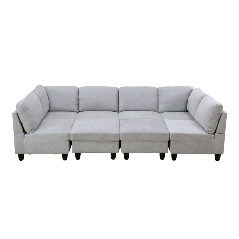 8 Piece Modular U - Shape Sectional Sofa