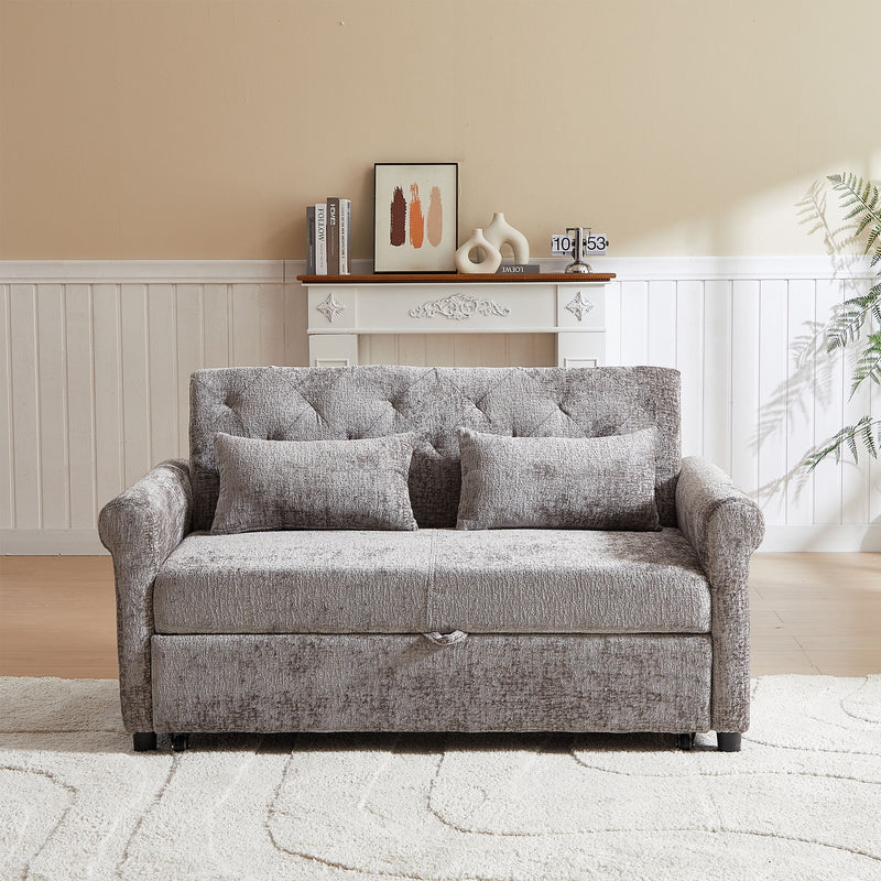 Loveseat Sofa Bed, Pull - Out Couch Sleeper & 2 Pillows