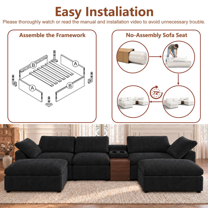Modular Cloud Couch With Storage Console