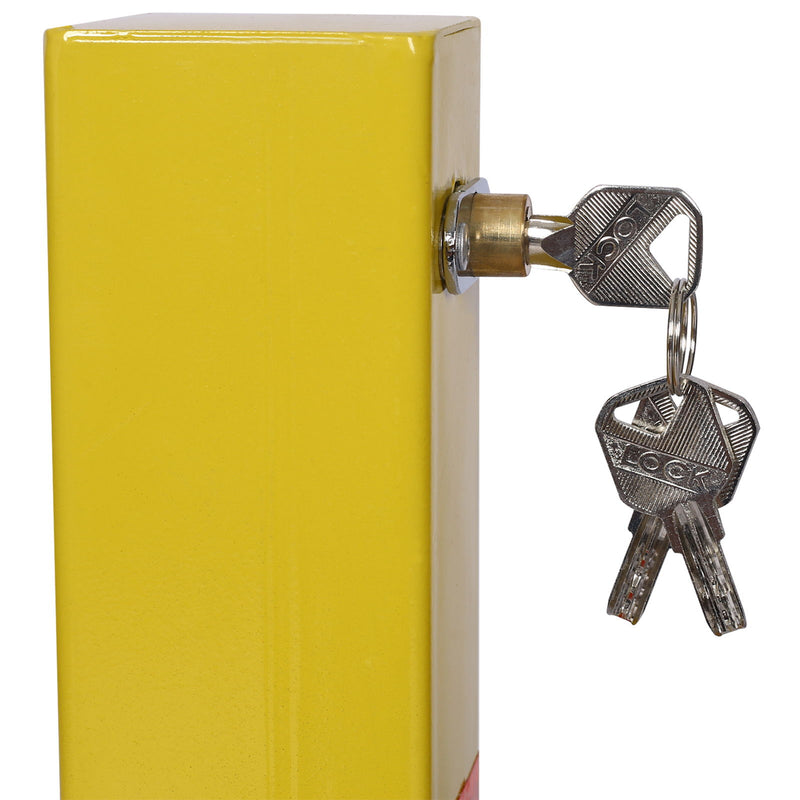 Square Parking Bollard Pole Barrier With Lock For Car Parking Protection And Home Garage Street Decor