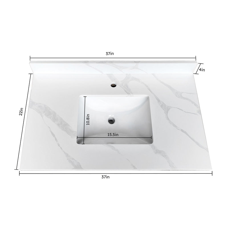 Bathroom Vanity Top With Undermount Single Bowl Sink