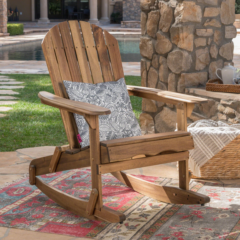 Outdoor Adirondack Rocking Chair With Hand Crafted Details