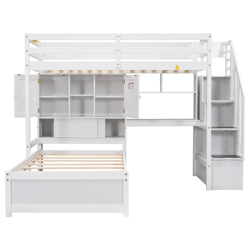 Loft Bed With Built In Desk And Staircase