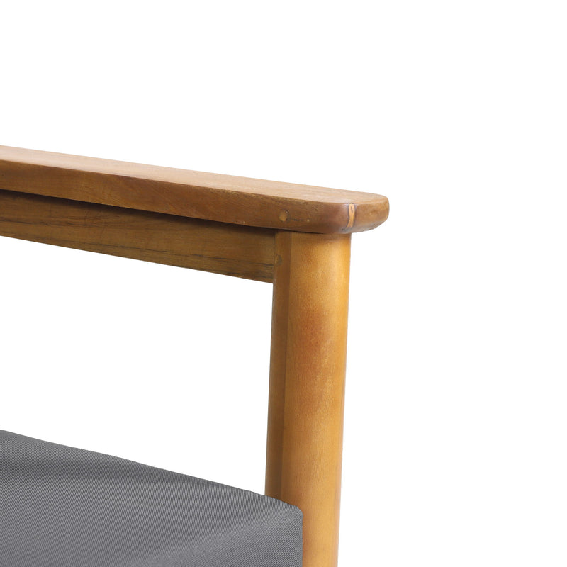 Outdoor Club Chair, Patio Chair With Teak Acacia Wood Frame - Dark Gray