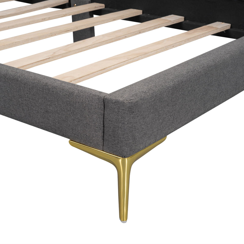Upholstered Daybed With Headboard And Armrest, Support Legs