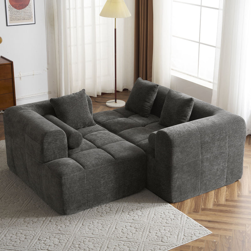 Sectional Free Combined Sofa With 2 Side Pockets