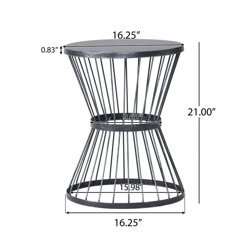 Lassen - Modern Outdoor Side Table With Hourglass Design