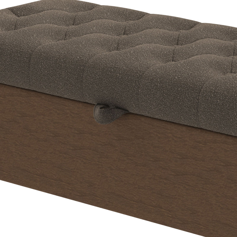 Modern Tufted Storage Ottoman Bench With Metal Legs