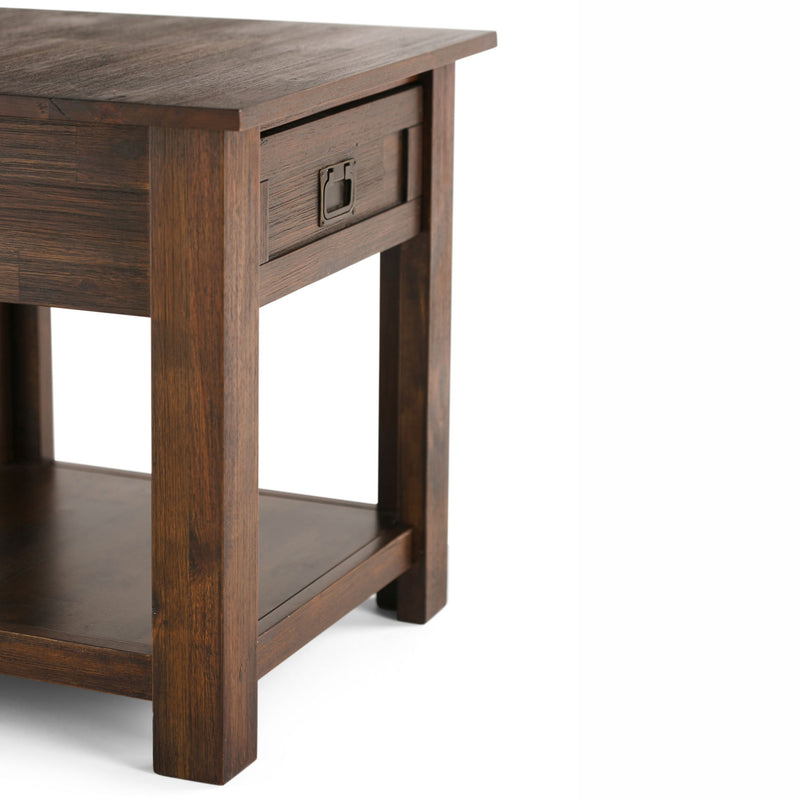 Monroe - End Table - Distressed Charcoal Brown