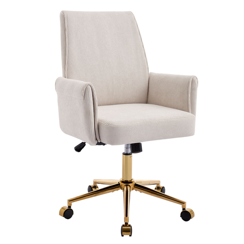 Ergonomic Mid-Back Office Chair With Striped Fabric