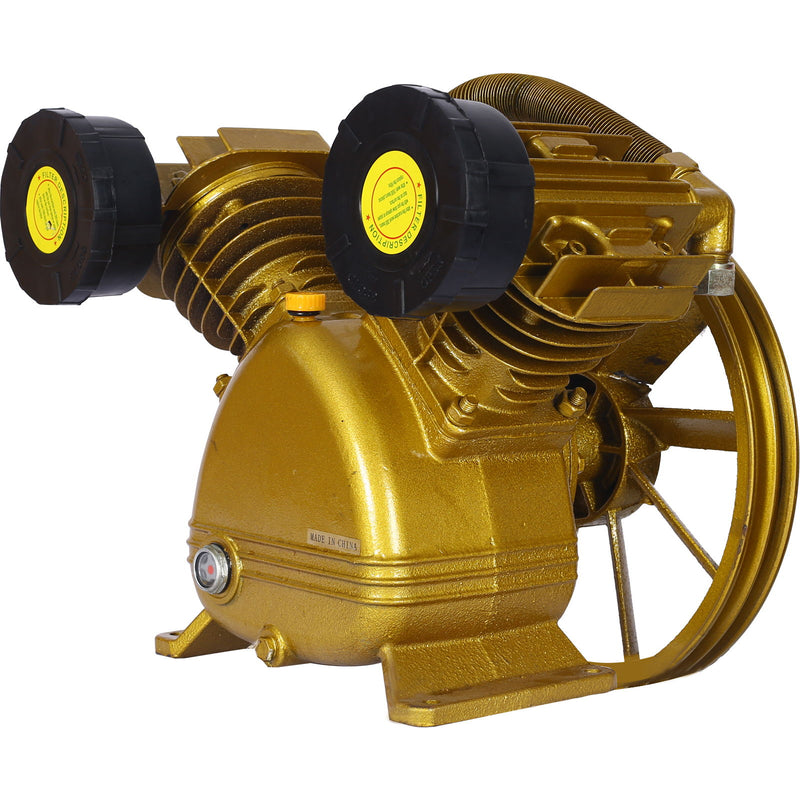 V Type Dual Cylinder Air Compressor Pump Head 5.5Hp 21Cfm 115 Psi - Golden