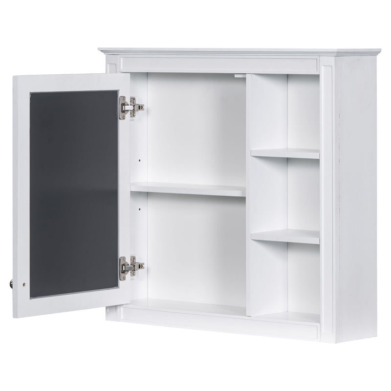 Wall Mounted Medicine Cabinet With Mirror And 3 Open Shelves