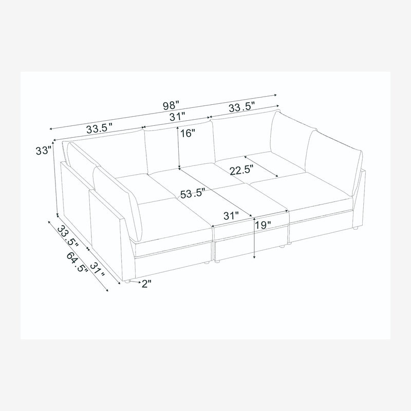 Modern Reversible Modular Sectional