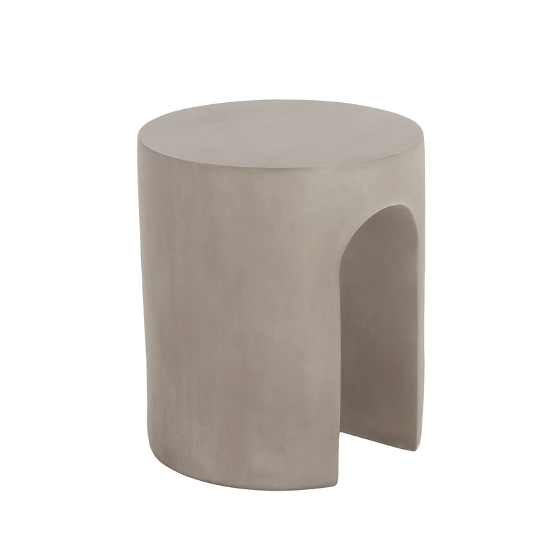 Outdoor Round With U Shape Side Table - Light Gray