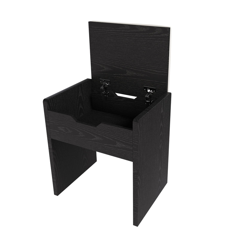 Vanity Desk With LED Mirror Lights And Charging Outlet