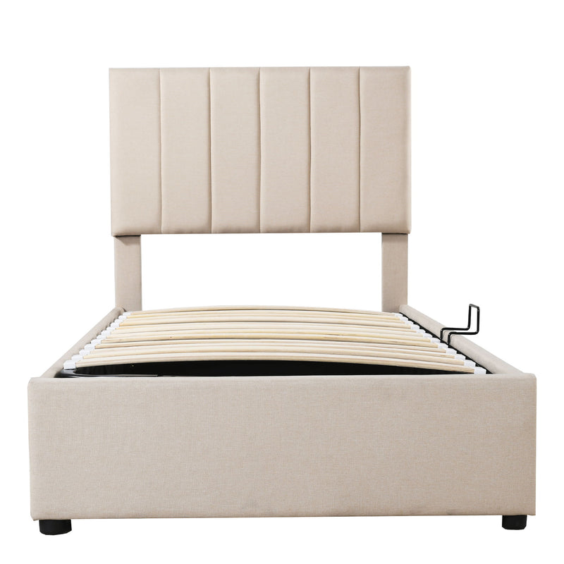 Upholstered Platform Bed With A Hydraulic Storage System