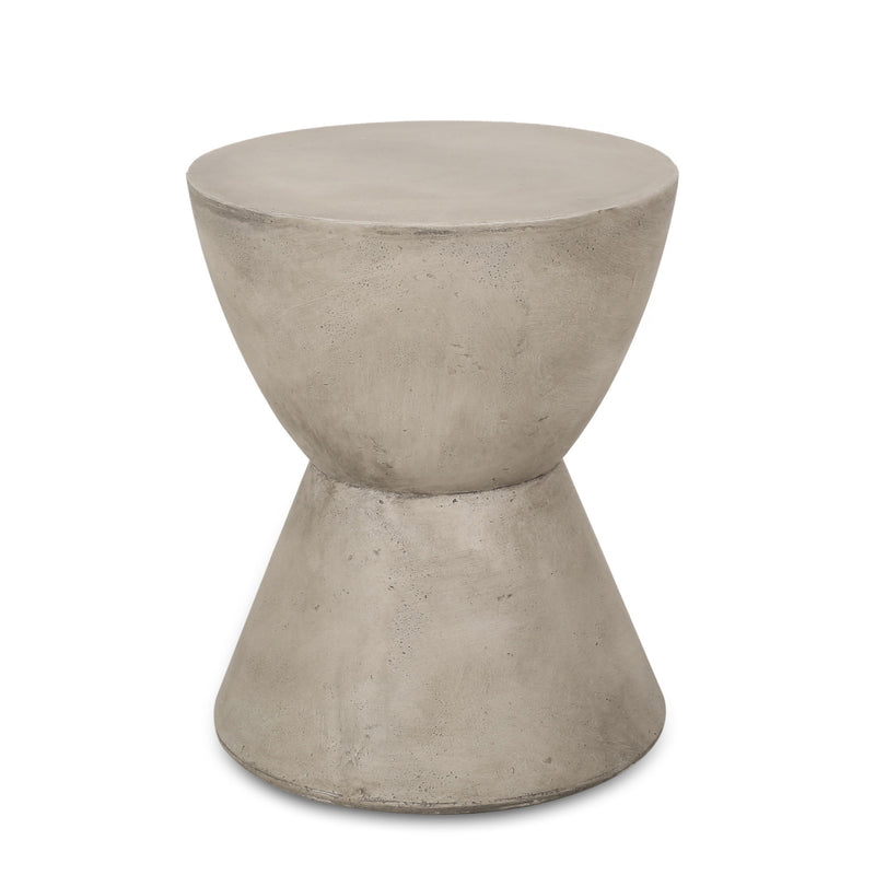Outdoor Hourglass Shaped Side Table - Light Gray