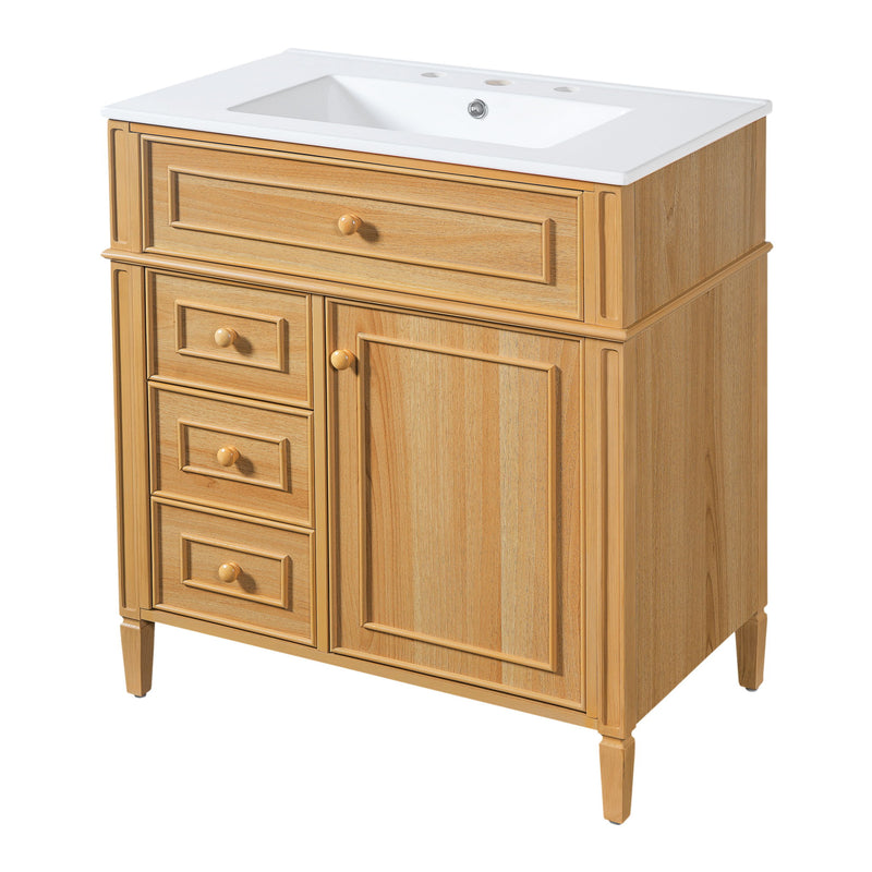 Bathroom Vanity With Flip Out Drawer, 2 Soft-Close Drawers