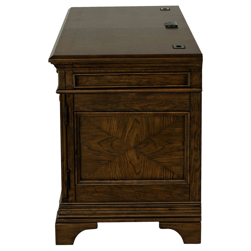 Stigham - 5 Drawer Credenza Office Desk - Oak