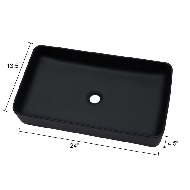 Modern Ceramic Rectangular Bathroom Vessel Sink With European Design