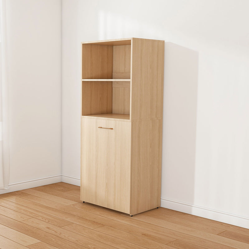 Stretchable Office Desk With Storage Shelves And Mobile Wheels