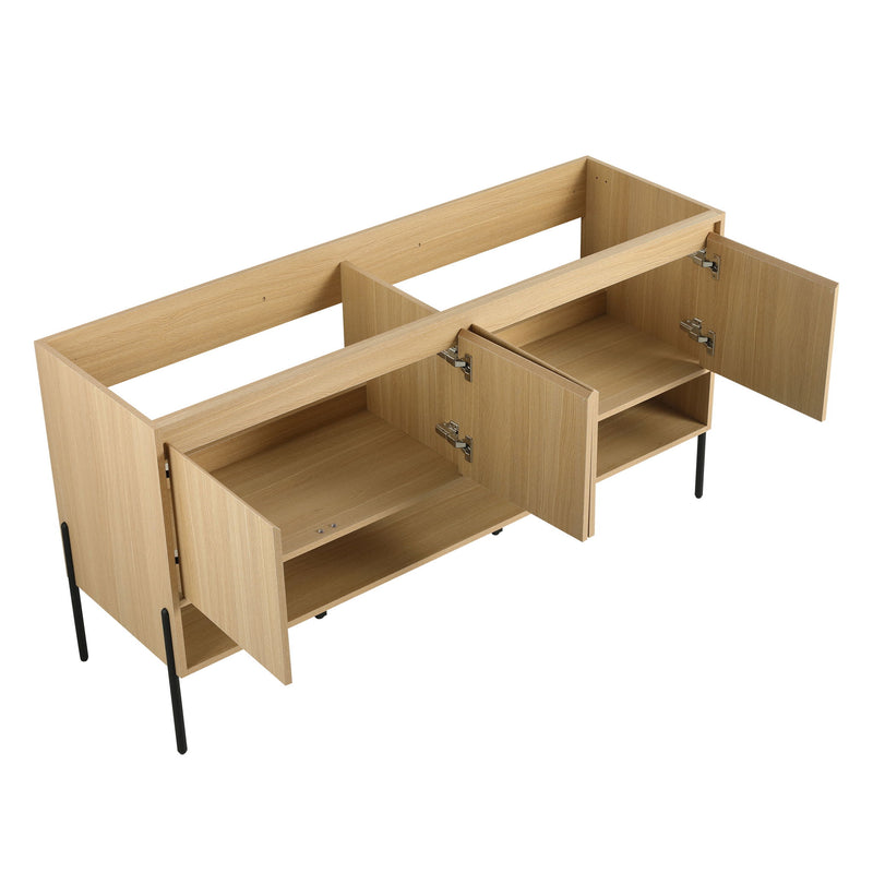 Modern Bathroom Vanity Combo With Single Resin Sink And Storage Cabinet