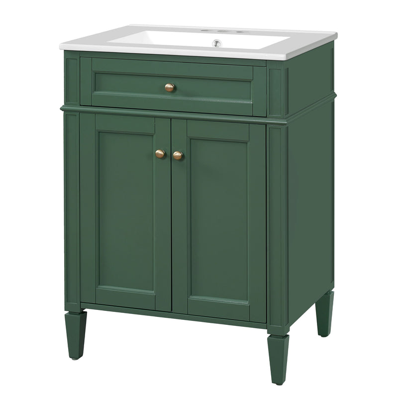 Bathroom Vanity With 2 Doors And Tip Out Drawer, Soft Closing Hinges