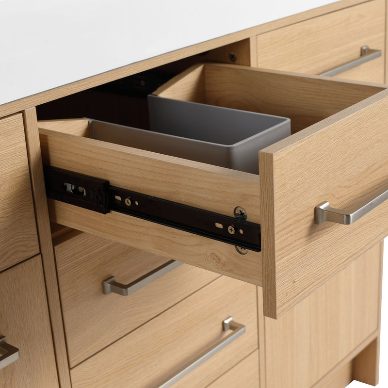 Freestanding Bathroom Vanity With Resin Sink, Soft-Closing Doors And Drawers