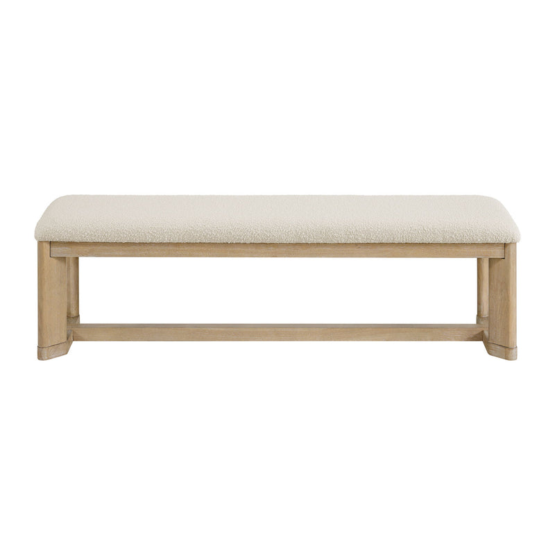 Upholstered Dining Bench - Brown - Wood