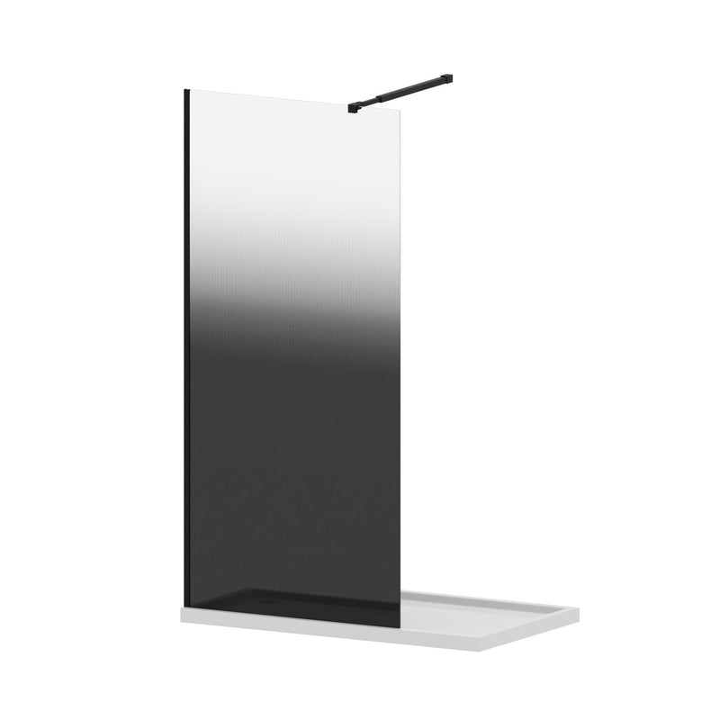 Gradient Shower Door With Handle - Matt Black
