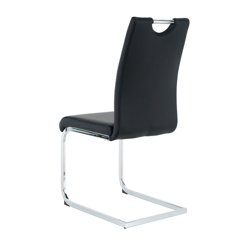 Modern Dining Chairs With Padded Seat And Metal Legs