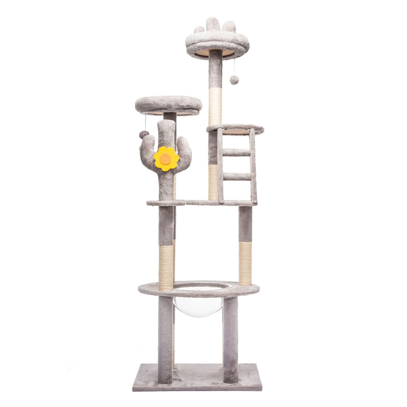 Cactus Cat Tree With Transparent Capsule