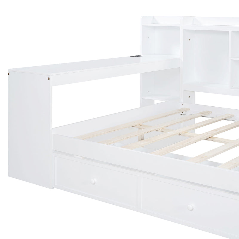 Daybed With 3 Drawers USB Ports And Desk