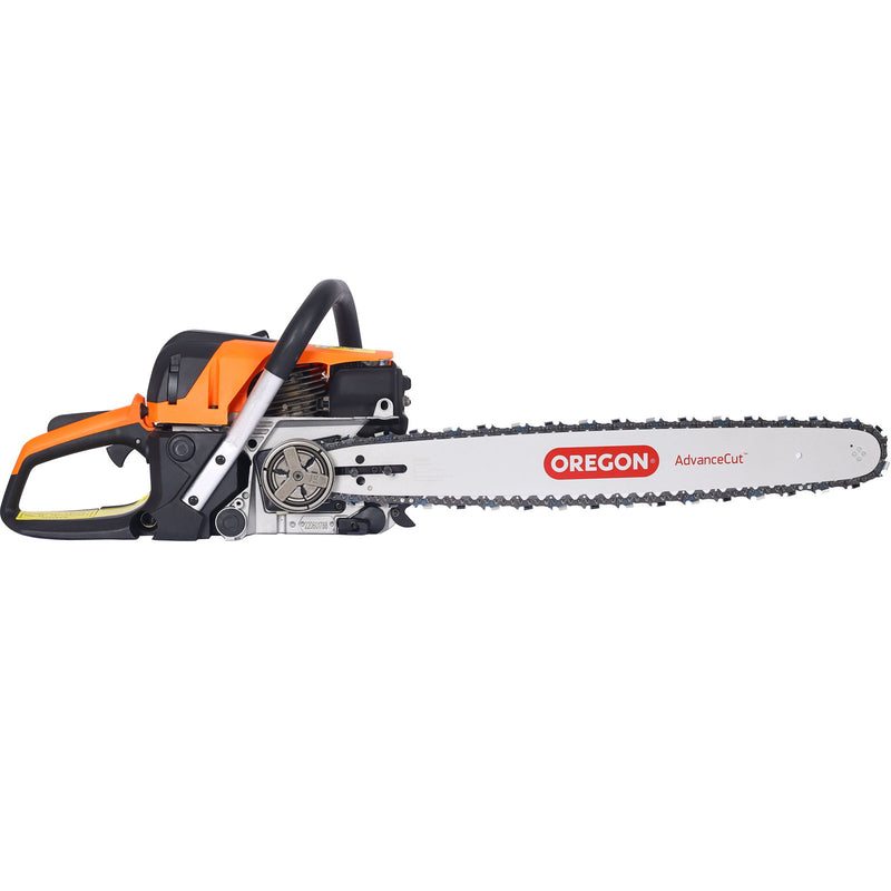 52Cc Gasoline Chainsaw With 20" Oregon Bar And Chain For Wood Cutting Plastic - Orange